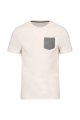 Heren T-shirt met borstzakje Kariban K375 CREAM-GREY HEATHER